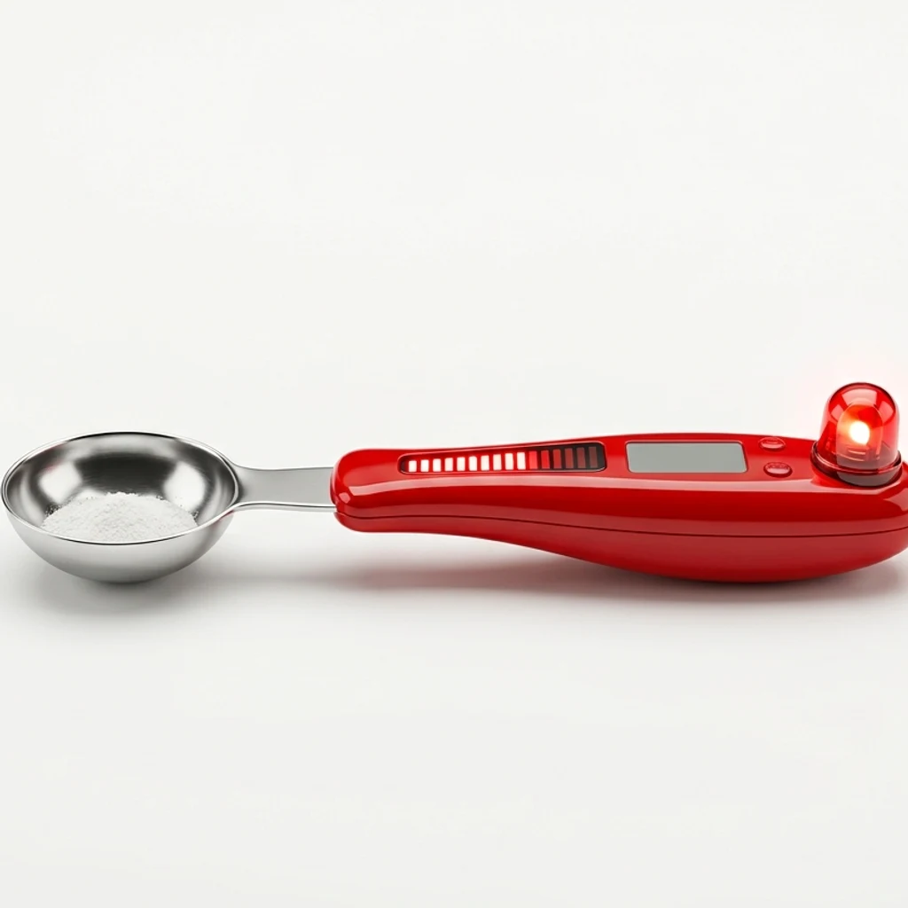 Cuillère-balance avec alerte vocale de gourmandise