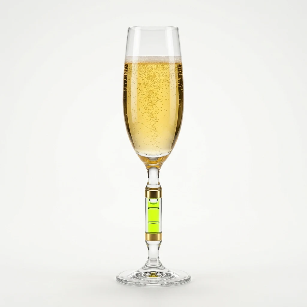 Flûte à champagne avec niveau à bulle de dégustation