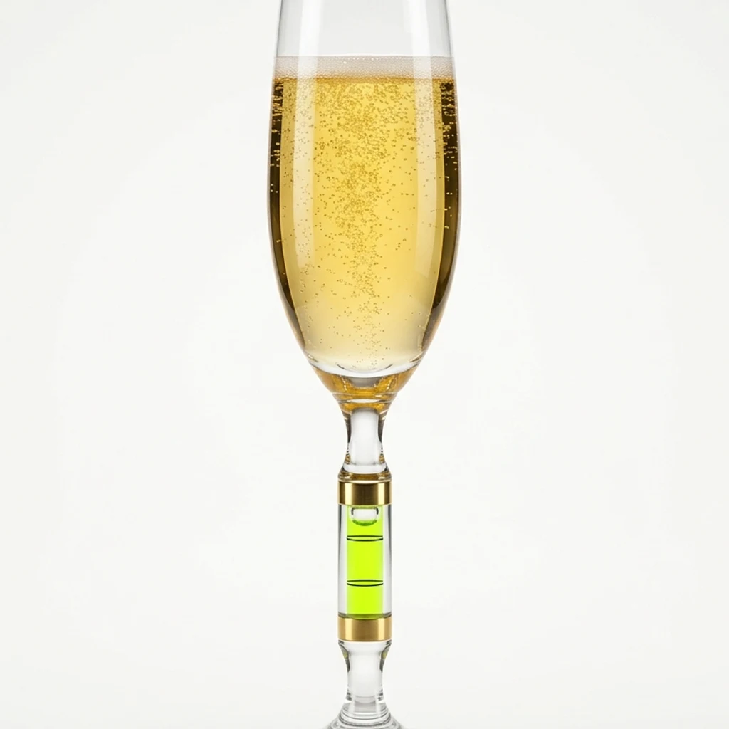 Flûte à champagne avec niveau à bulle de dégustation