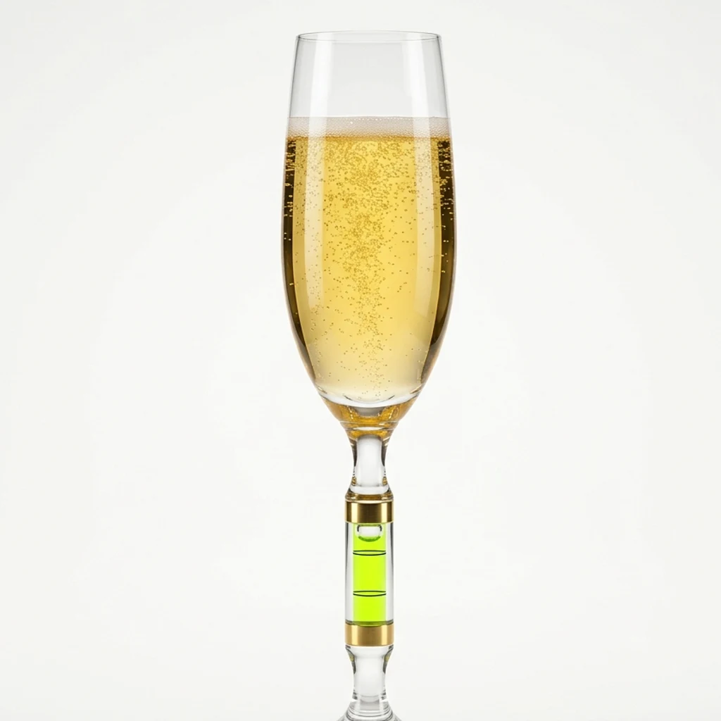 Flûte à champagne avec niveau à bulle de dégustation